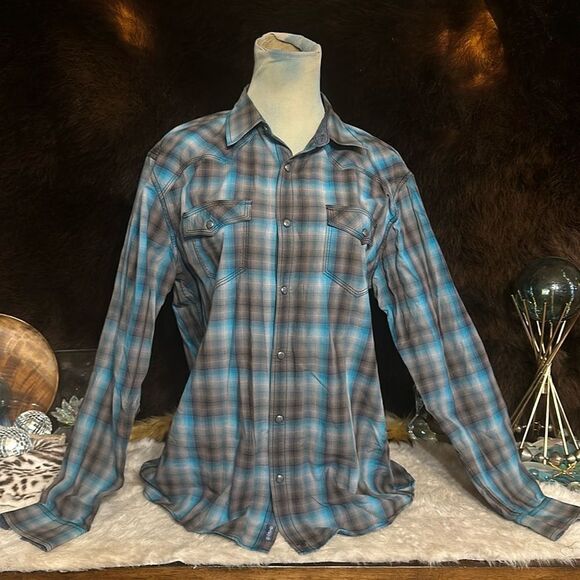 Moon Shine snap button shirt M (2850) - Picture 1 of 4